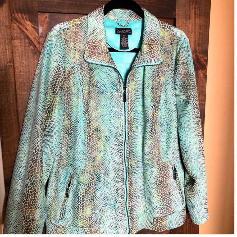 Snake embossed faux leather jacket by Dialogue